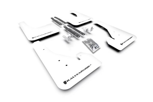 Picture of Rally Armor 18 - 24 Toyota Corolla Hatchback White UR Mud Flap Black Logo