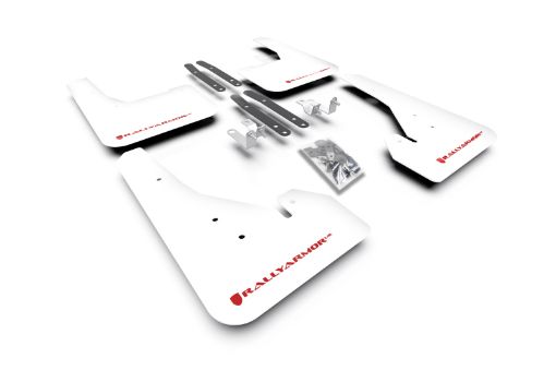 Picture of Rally Armor 18 - 24 Toyota Corolla Hatchback White UR Mud Flap Red Logo