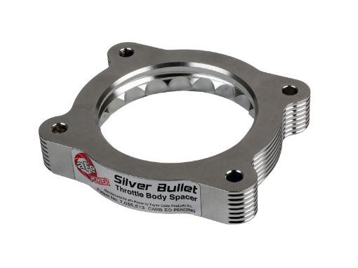 Picture of aFe 02 - 09 Chevrolet Trailblazer 02 - 09 GMC Envoy L6 4.2L Silver Bullet Throttle Body Spacer - Silver