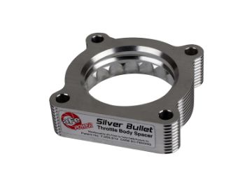 Picture of aFe 07 - 12 Dodge 1500 07 - 12 Dodge Dakota V6 3.7L Silver Bullet Throttle Body Spacer - Silver