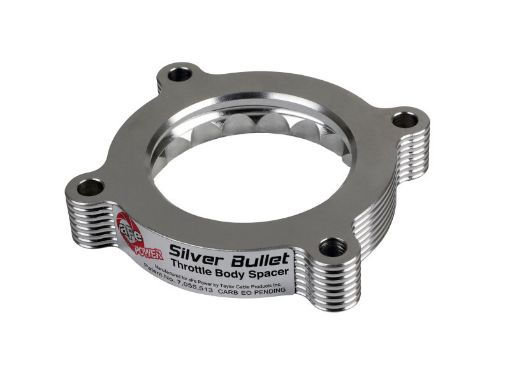 Picture of aFe 11 - 14 Ford Mustang 11 - 14 Ford F - 150 V6 3.7L Silver Bullet Throttle Body Spacer - Silver