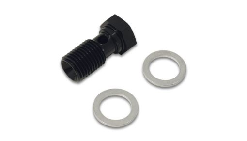 Picture of Vibrant Aluminum Banjo Bolt w2 Washers Male 16mm x 1.5 Bolt, 24mm long bolt - Anodized Black