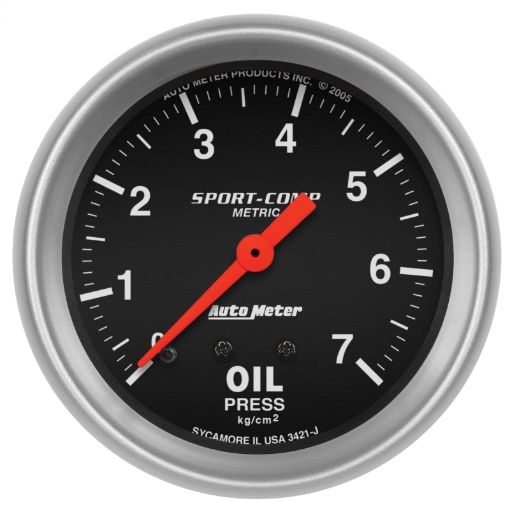 Picture of Autometer Sport - Comp 2 58in 7.0kgcm2 Mechanical Oil Pressure Gauge