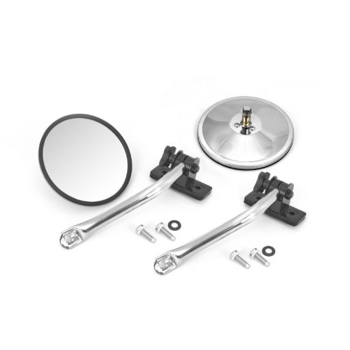 Picture of Rugged Ridge 97 - 18 Jeep Wrangler Stainless Steel Round Quick Release Mirror Relocation Kit