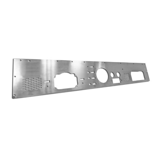 Picture of Rugged Ridge 76 - 86 Jeep CJ Stainless Steel Dash Panel w Gauge Radio Speaker Cut - Outs