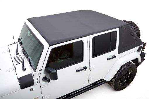 Picture of Rugged Ridge 07 - 18 Jeep Wrangler JKU 4 Dr Black Diamond Stitch Cloth Voyager Top