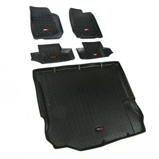 Picture of Rugged Ridge Floor Liner FrontRearCargo Black 2011 - 2018 Jeep Wrangler JK 2 Dr