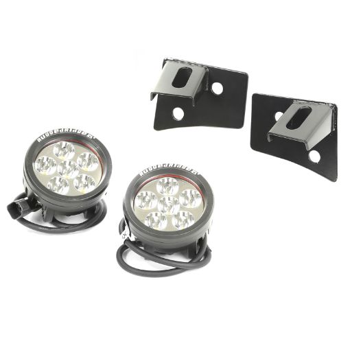 Picture of Rugged Ridge 07 - 18 Jeep Wrangler JK Round Windshield LED Light Kit w Brackets