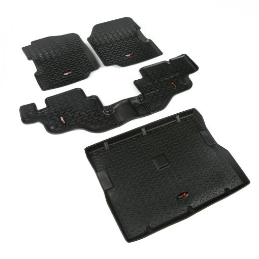 Picture of Rugged Ridge Floor Liner FrontRearCargo Black 1976 - 1995 Jeep Wrangler CJ