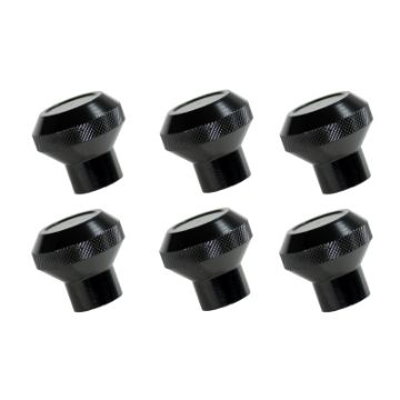 Picture of Rugged Ridge 76 - 86 Jeep CJ Black Billet Stainless Steel Dash Knob Set Billet