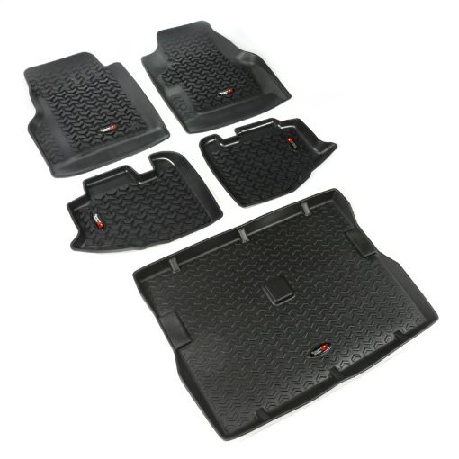 Picture of Rugged Ridge Floor Liner FrontRearCargo Black 1997 - 2006 Jeep Wrangler TJ