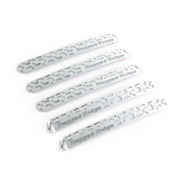 Picture of Rugged Ridge Elite Dr Hndle Insert Brushed Tread 4D 07 - 18 Jeep Wrangler JK