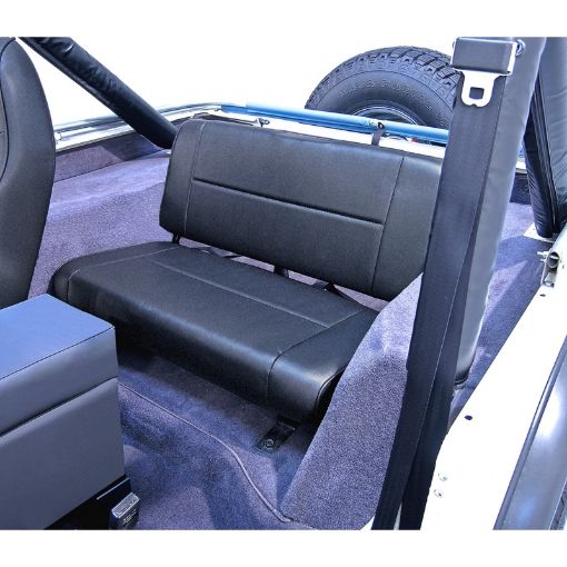 Picture of Rugged Ridge Standard Rear Seat Black Denim 55 - 95 Jeep CJ Jeep Wrangler