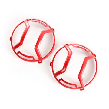 Picture of Rugged Ridge 07 - 18 Jeep Wrangler JKJKU Red Elite Headlight Euro Guards