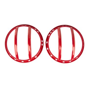 Picture of Rugged Ridge 07 - 18 Jeep Wrangler JKJKU Red Elite Headlight Euro Guards