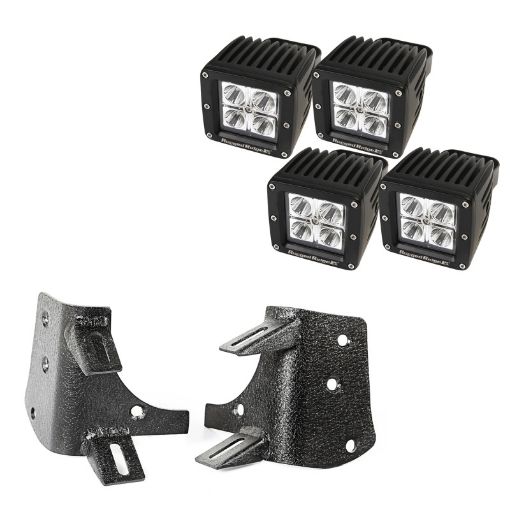 Picture of Rugged Ridge 97 - 06 Jeep Wrangler TJLJ 3in Square Dual A - Pillar LED Kit