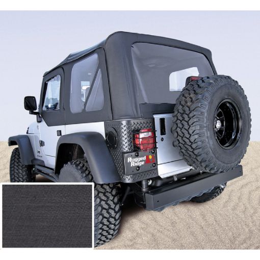 Picture of Rugged Ridge S - Top Door Skins Black Clear Windows 97 - 02 Jeep Wrangler TJ