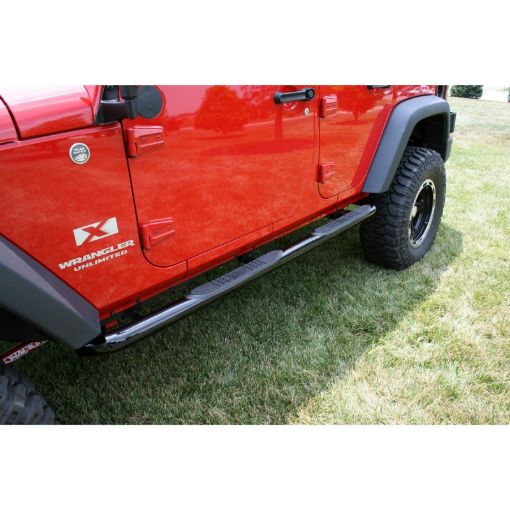 Picture of Rugged Ridge 3 - In Round Side Steps Black 07 - 18 4 - Door Jeep Wrangler