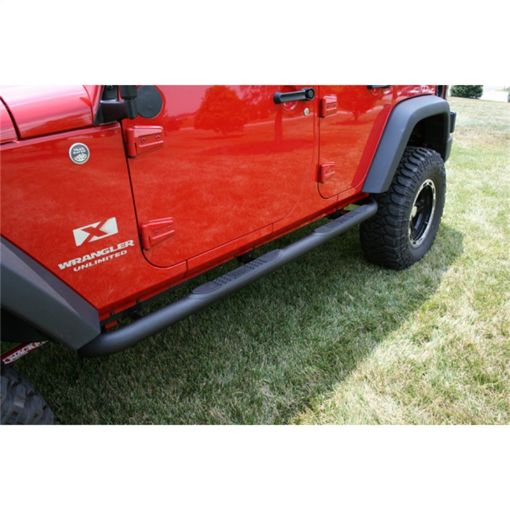 Picture of Rugged Ridge 3 In Round Tube Steps Black 07 - 18 Jeep Wrangler Unlimited JK