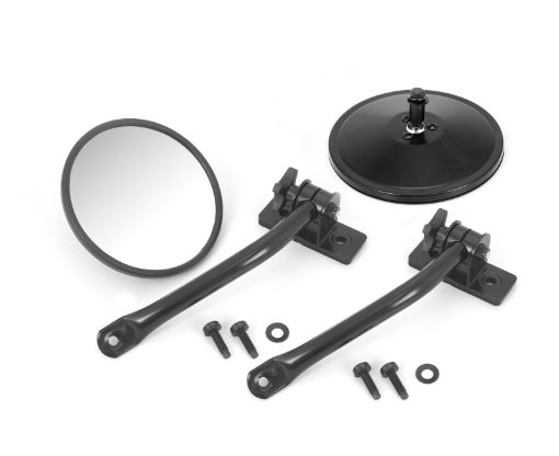 Picture of Rugged Ridge 97 - 18 Jeep Wrangler Black Round Quick Release Mirror