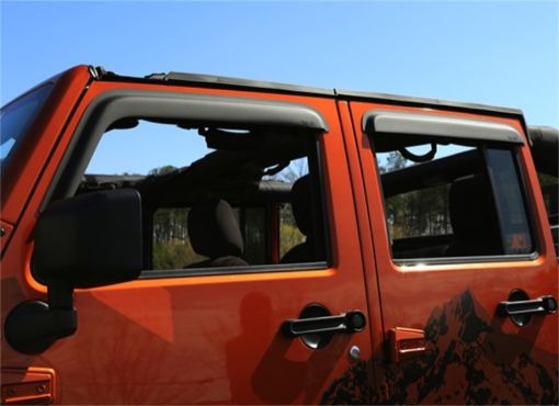 Picture of Rugged Ridge Window Visors Matte Black 07 - 18 4 - Door Jeep Wrangler