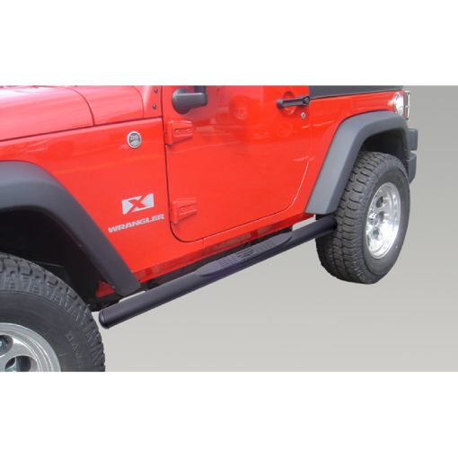 Picture of Rugged Ridge 4 14 - In Oval Side Step Black 07 - 18 Jeep Wrangler JK