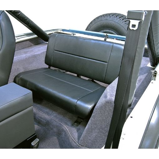 Picture of Rugged Ridge Fixed Rear Seat Black 55 - 95 Jeep CJ Jeep Wrangler