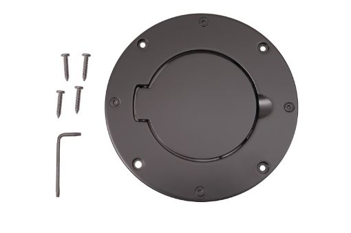 Picture of Rugged Ridge Non - Locking Gas Cap Door Black 97 - 06 Jeep Wrangler