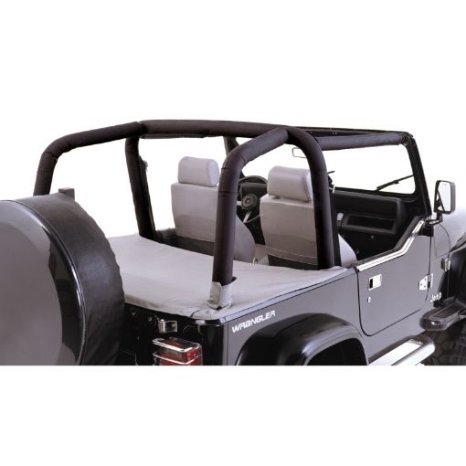 Picture of Rugged Ridge Roll Bar Cover Kit Black Denim 97 - 02 Jeep Wrangler