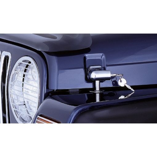 Picture of Rugged Ridge Locking Hood Catch Kit Chrome 97 - 06 Jeep Wrangler