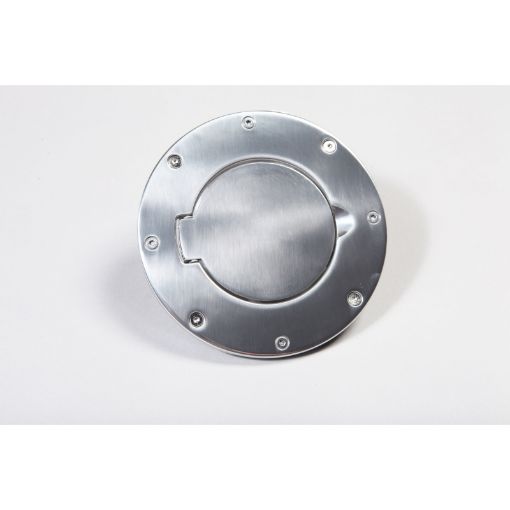 Picture of Rugged Ridge Non - Locking Gas Cap Door Polished Alum 97 - 06 Wrang