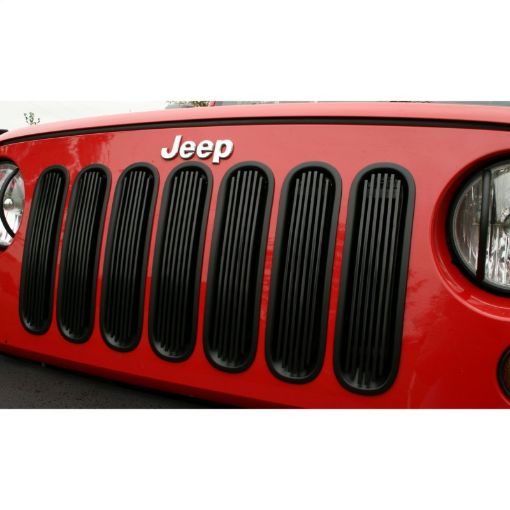 Picture of Rugged Ridge Billet Grille Insert Black 07 - 18 Jeep Wrangler JK