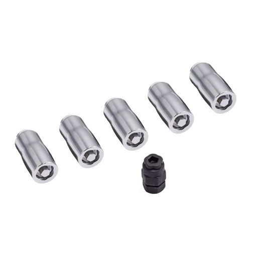 Picture of Rugged Ridge Wheel Lock Nut Set 5 Nuts wKey Chrome M14 - 1.5