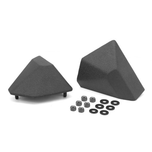 Picture of Rugged Ridge Stubby Ends XHD Front Bumper Textured Black 07 - 18 Jeep Wrangler JK 2dr