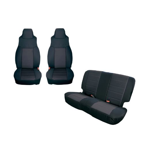 Picture of Rugged Ridge Seat Cover Kit Black 03 - 06 Jeep Wrangler TJ