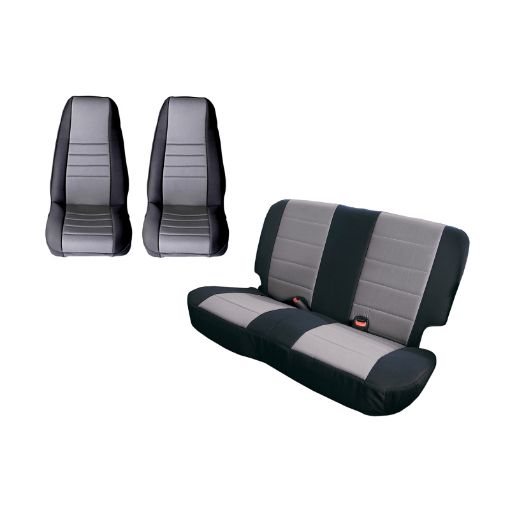 Picture of Rugged Ridge Seat Cover Kit BlackGray 80 - 90 Jeep CJYJ