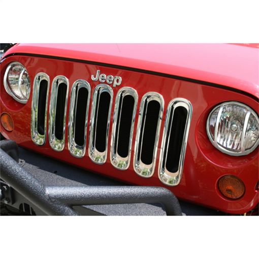 Picture of Rugged Ridge Grille Inserts Chrome 07 - 18 Jeep Wrangler