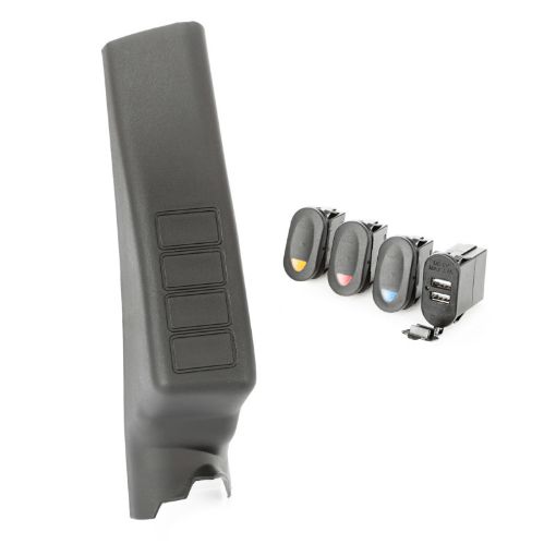 Picture of Rugged Ridge A - Pillar Pod Kit 3 Switch USB 11 - 18 JKJKU