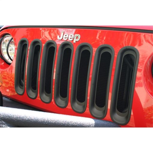 Picture of Rugged Ridge Grille Inserts Black 07 - 18 Jeep Wrangler