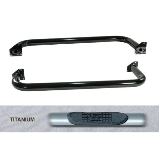 Picture of Rugged Ridge 3 - In Round Side Step Titanium 97 - 06TJ