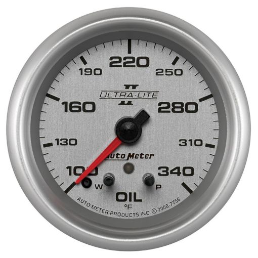 Picture of Autometer Ultra - Lite II 2 - 58in 340 Deg F Stepper Motor w Peak Warn Oil Temp Gauge