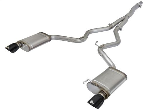 Picture of aFe MACHForce XP Exhausts Cat - Back SS - 304 EXH w Black Tips 15 - 16 Ford Mustang EcoBoost 2.3L (t)