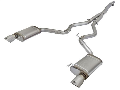 Picture of aFe MACHForce XP Exhausts Cat - Back SS - 304 EXH w Polished Tips 15 - 16 Ford Mustang EcoBoost 2.3L (t)