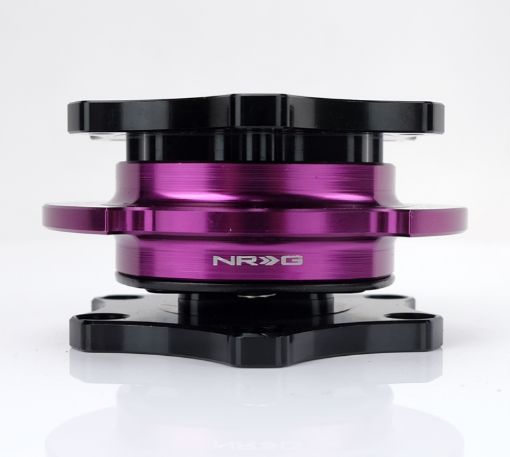 Picture of NRG Quick Release SFI SPEC 42.1 - Shiny Black Body Shiny Purple Ring