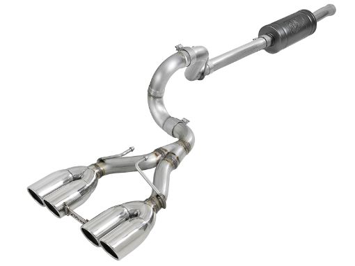 Picture of aFe Rebel Series 2.5in 304 SS Cat - Back Exhaust w Polished Tip 18 - 20 Jeep Wrangler (JL)