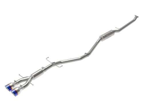Picture of aFe Takeda 2.5in 304 SS Cat - Back Exhaust System w Blue Tips 17 - 20 Honda Civic Si Sedan I4 1.5L