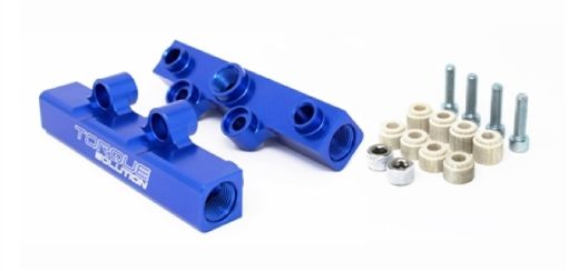 Picture of Torque Solution Top Feed Fuel Rails 02 - 14 Subaru WRX 07 - 18 STI - Blue
