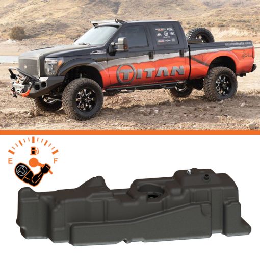 Picture of Titan Fuel Tanks 11 - 16 Ford F - 250F - 350 PowerStroke Crew Cab Short Bed 60 Gallon XXL Mid - Ship Tank