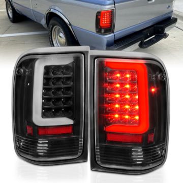 Picture of ANZO 1993 - 1997 Ford Ranger LED Tail Lights w Light Bar Black Housing Clear Lens