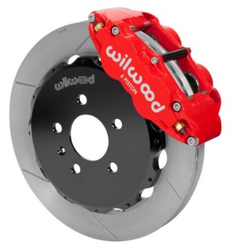 Picture of Wilwood 03 - 08 Audi A4 Forged Narrow Superlite 6R Front Big Brake Kit 12.88in (Red) w Lines